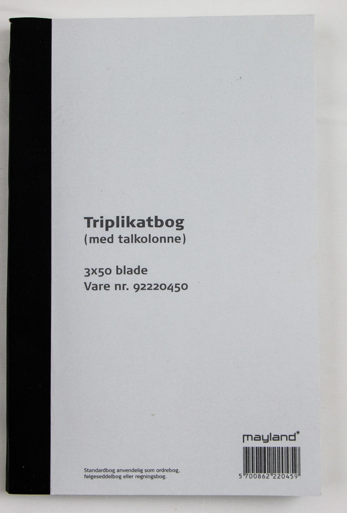 Triplikatbog Mayland 10,8x20