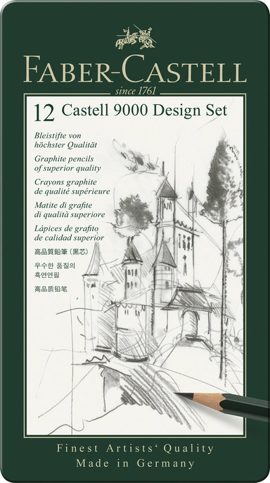 Blyant Sæt Pitt Faber-Castell 9000 5B-5H Tin 12 Ass