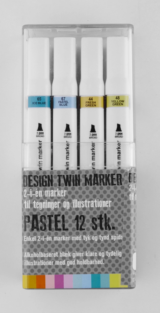 #3 - Design twin marker pastel 12 stk