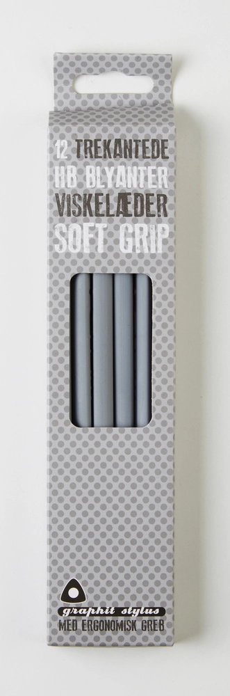 Blyant Graphit Stylus soft grip grå 12 stk
