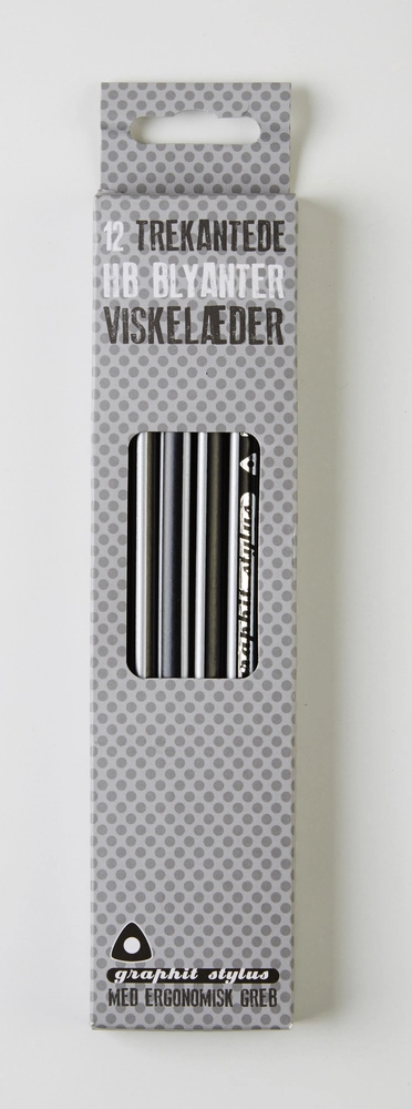 Blyant Graphit Stylus HB striber sølv 12stk