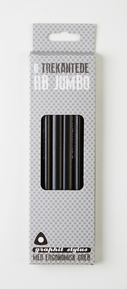 Blyant Graphit Stylus HB jumbo sort 6 stk