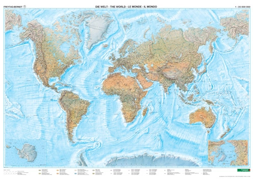 Billede af World Physical with Sea Relief