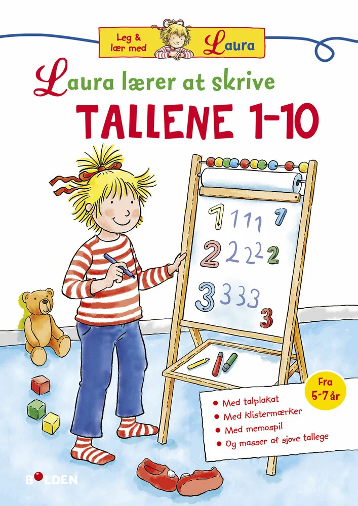 Billede af Laura lærer at skrive tallene 1 - 10