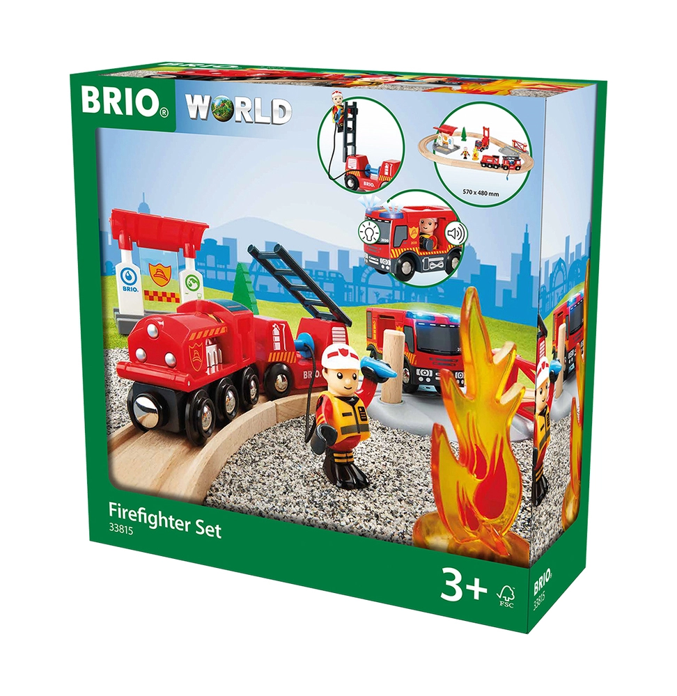 BRIO 33815 Togsæt med brandmandstema