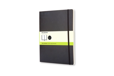 Notesbog moleskine X-large sort m/192 blanke ark soft cover