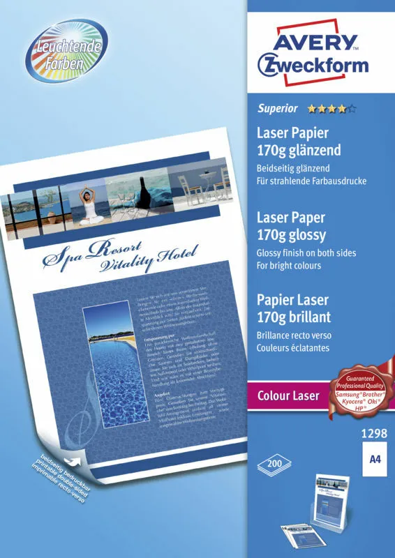 køb Fotopapir glossy laser 170g /200 ark