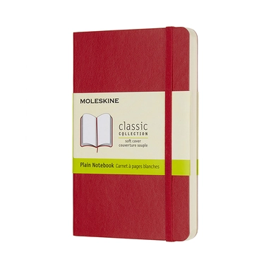 Notesbog moleskine pocket rød m/192 blanke ark soft cover