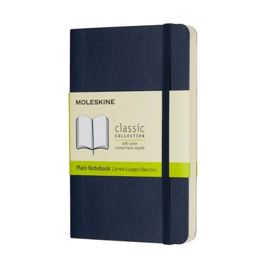 Notesbog moleskine pocket blå m/192 blanke ark soft cover