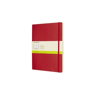 Notesbog moleskine X-large rød m/192 blanke ark soft cover