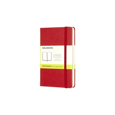 Notesbog moleskine pocket rød m/192 blanke ark hard cover