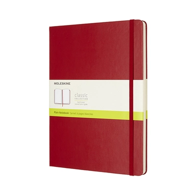 Notesbog moleskine x-large rød m/192 blanke ark hard cover