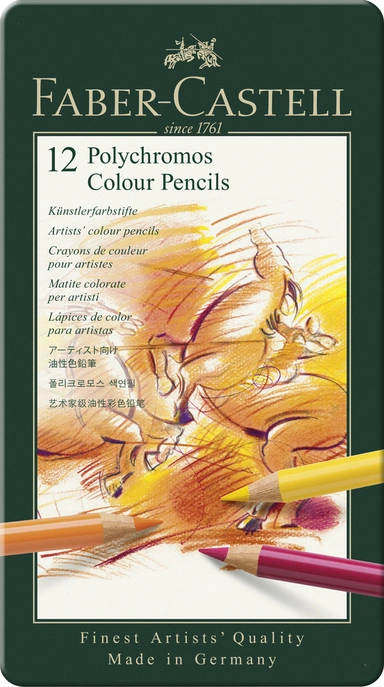 Farveblyant Polychromos Faber-Castell 12 Farver