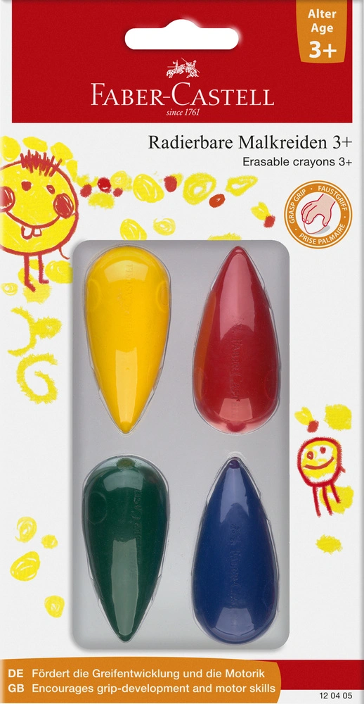 Børnekridt Faber-Castell 3+4 farver