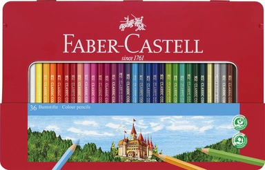 Farveblyant Slot Faber-Castell 36Stk Ass Tinæske