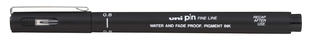 Drawingpen uni pin 200 sort 0,8 mm syrefri