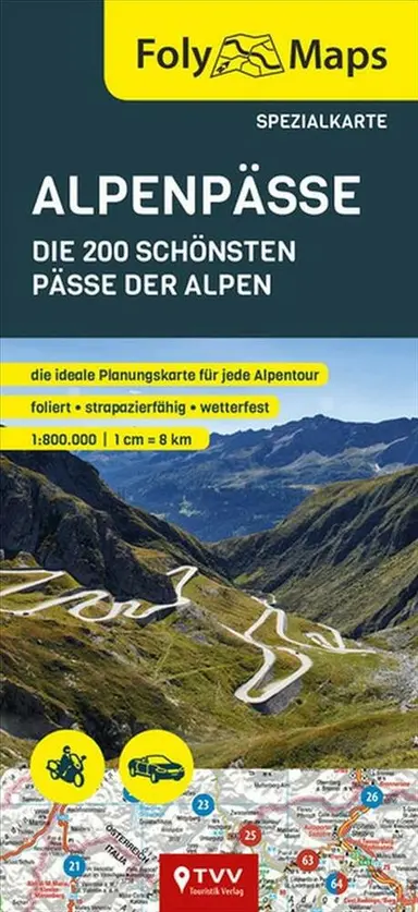 Alpenpässe spezialkarte: Die 200 Schönsten Pässe der Alpen
