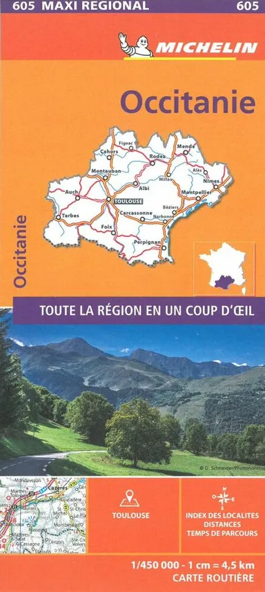 Occitanie, Michelin Maxi Regional Map 605