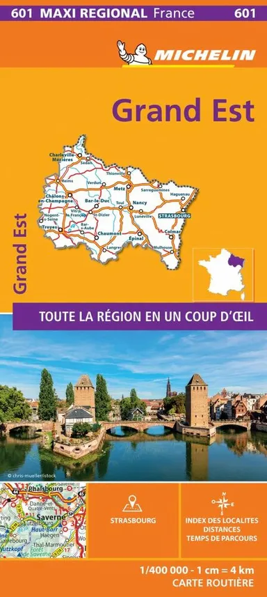 Grand-Est, Michelin Maxi Regional Map France 601