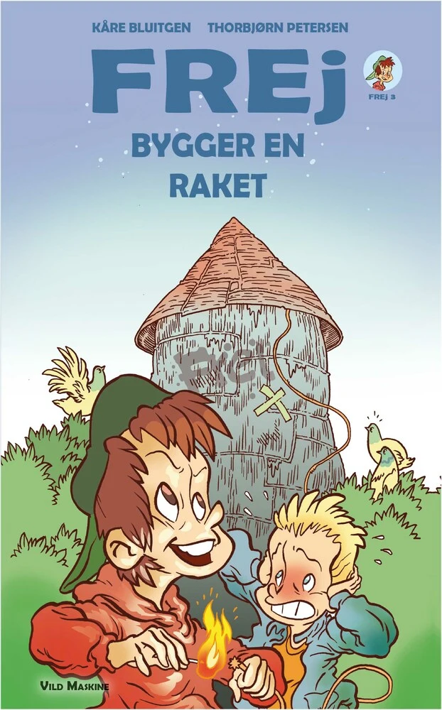 Billede af Frej bygger en raket