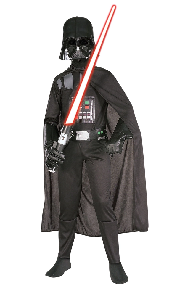 Darth Vader dragt med kappe og maske str. 5-6 år