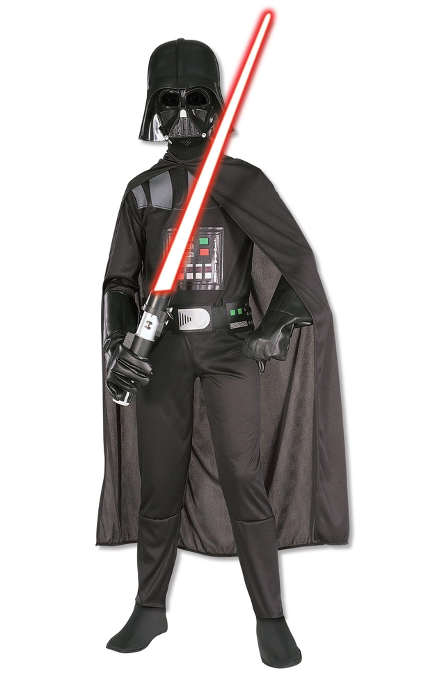 Darth Vader dragt med kappe og maske str. 7-8 år