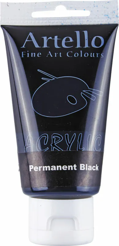 Akrylmaling Artello sort permanent 75ml