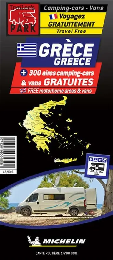 Greece: Autocamper map - Aires camping-cars