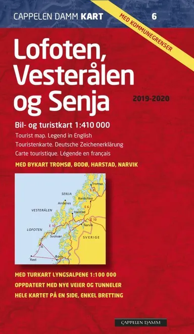 Lofoten, Vesterålen og Senja : bil- og turistkart