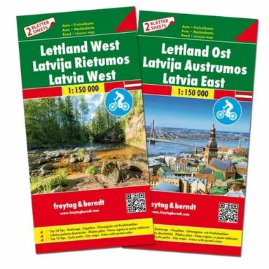 Road & Leisure Map Set Latvia East & West, Lettland Ost & West