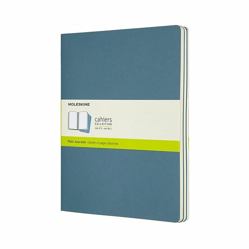 Notesbog Moleskine cahiers xl briskblue journal p 19x25cm
