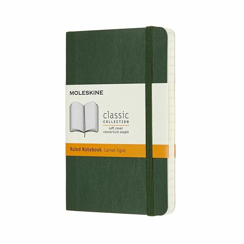 Notesbog Moleskine classic pocket soft r  myr green 9x14cm