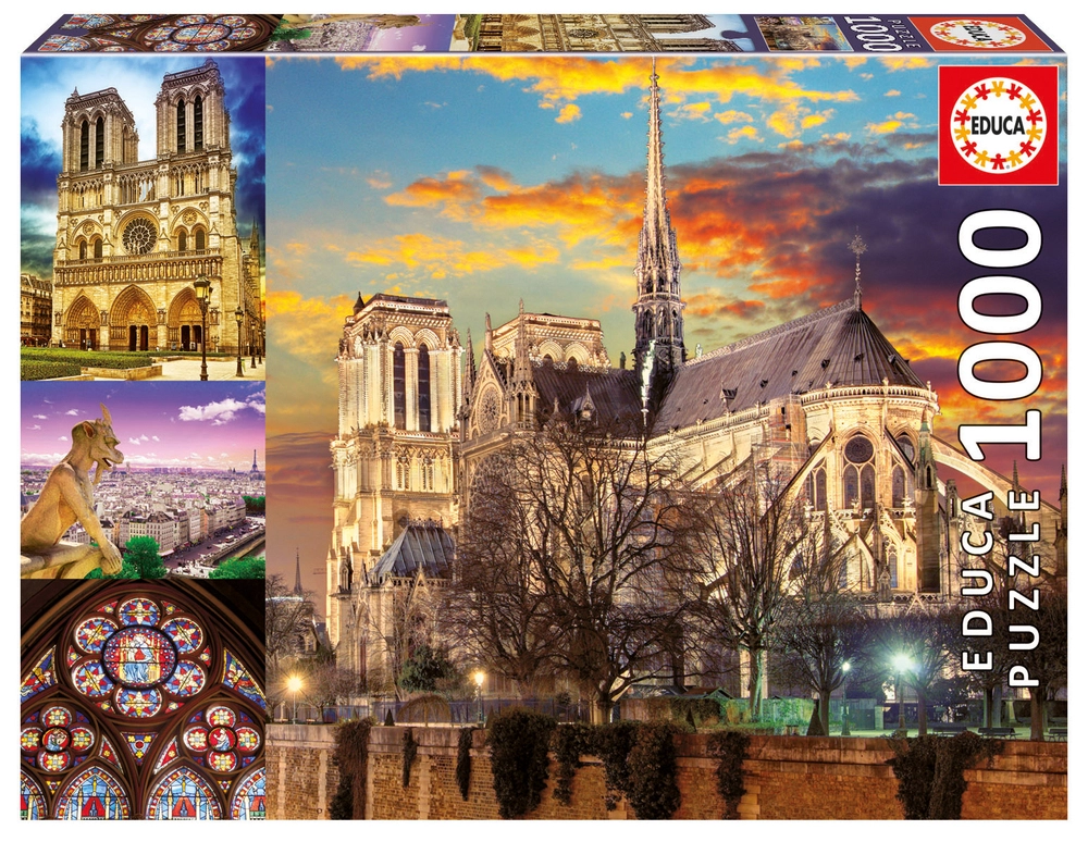 Billede af Puslespil Notre Dame collage 1000 brikker