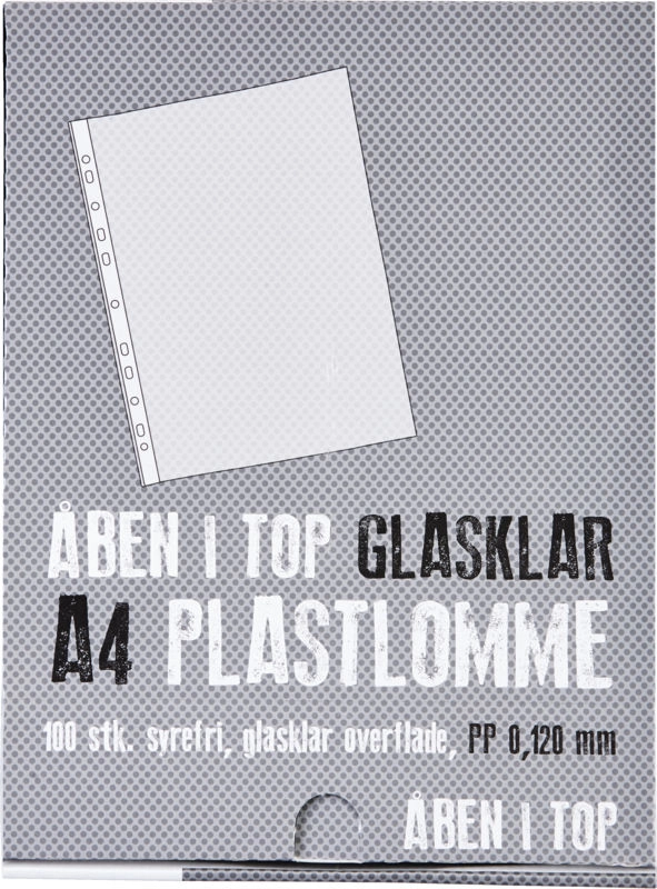 4: Plastlomme premium glasklar A4 0,12mm 100stk