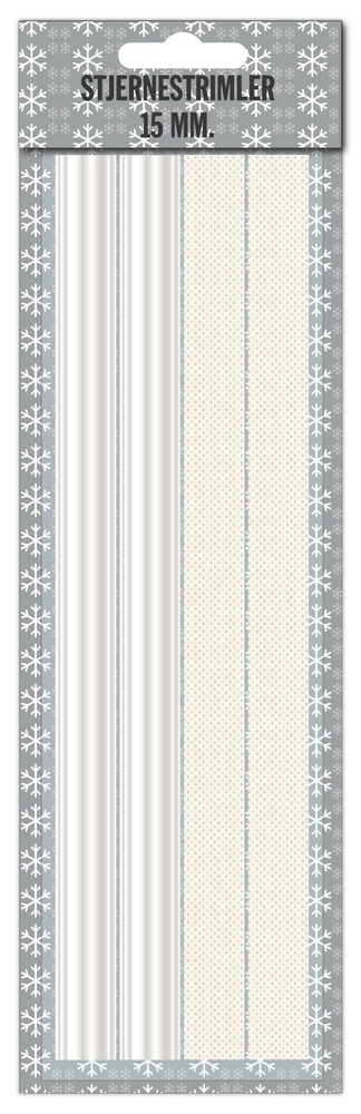 Stjernestrimler glitter 15 mm