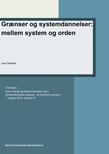 Grænser og systemdannelser - mellem system og orden