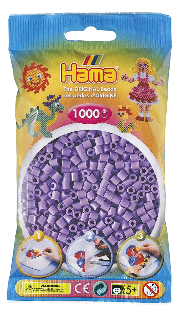 Billede af Hama midi perler 1000 stk pastel lilla. 45