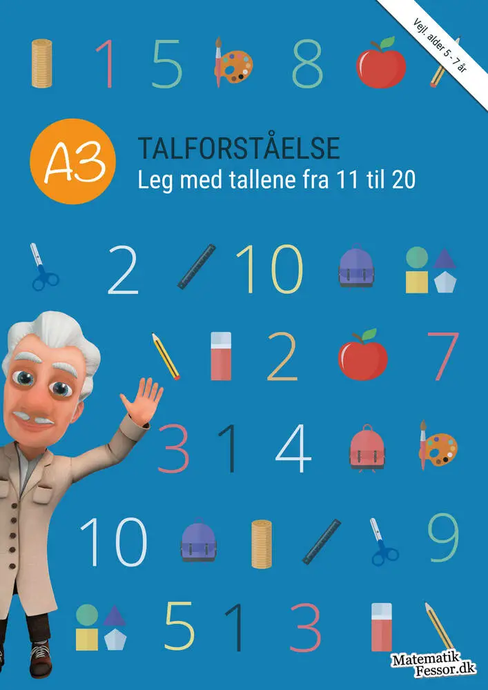 A3 - Talforståelse, Leg med tallene fra 11 til 20 (kolli 6)