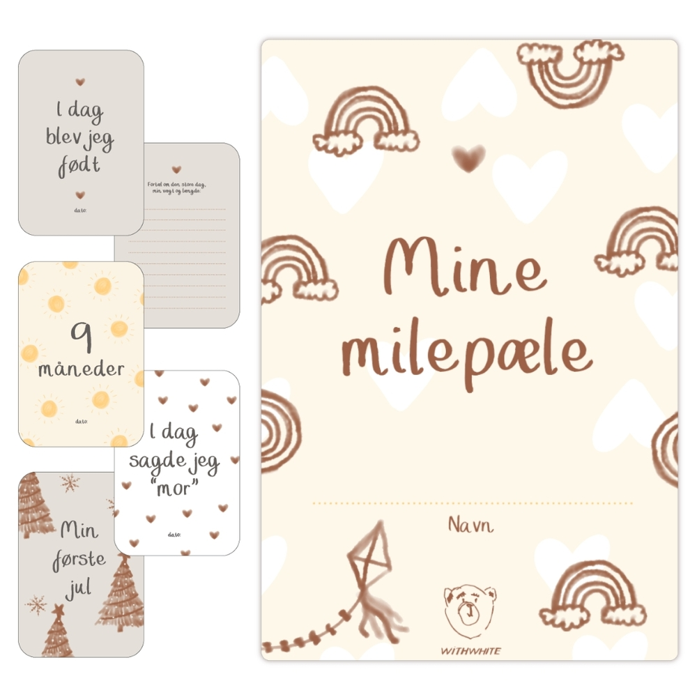 Milepælskort i æske