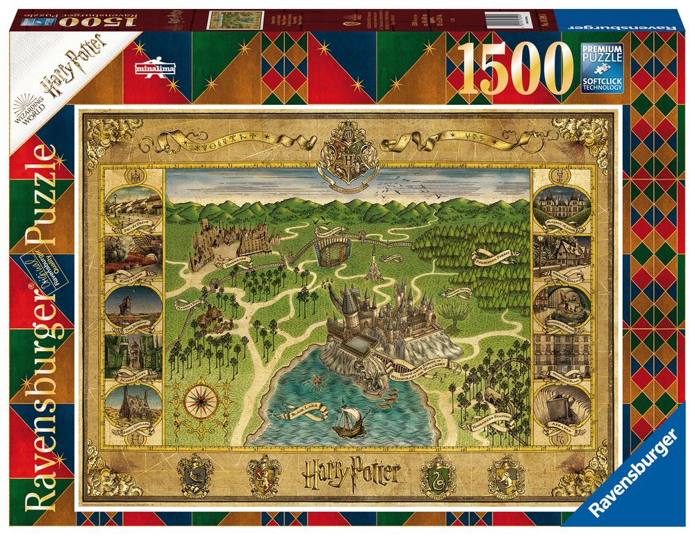 8: Puslespil Hogwarts Map 1500 brikker