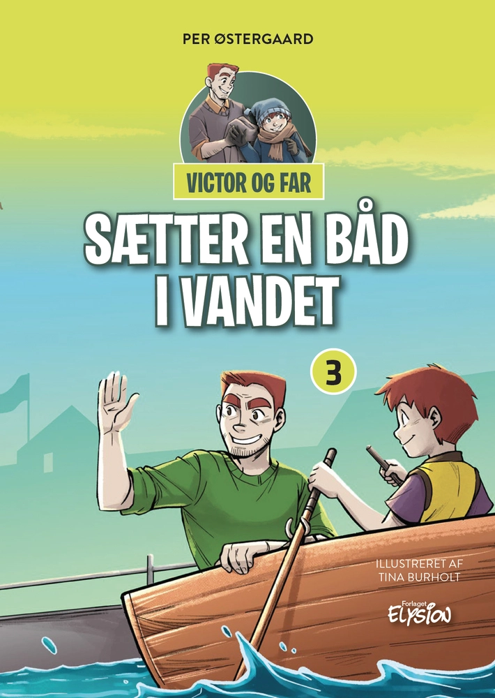 Billede af Victor og far sætter en båd i vandet