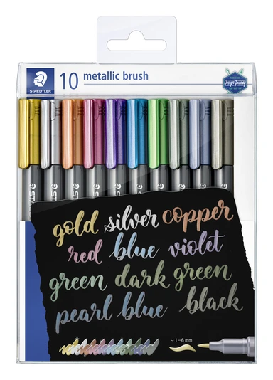 Penseltusser Staedtler metallic brush 10 stk. ass farver