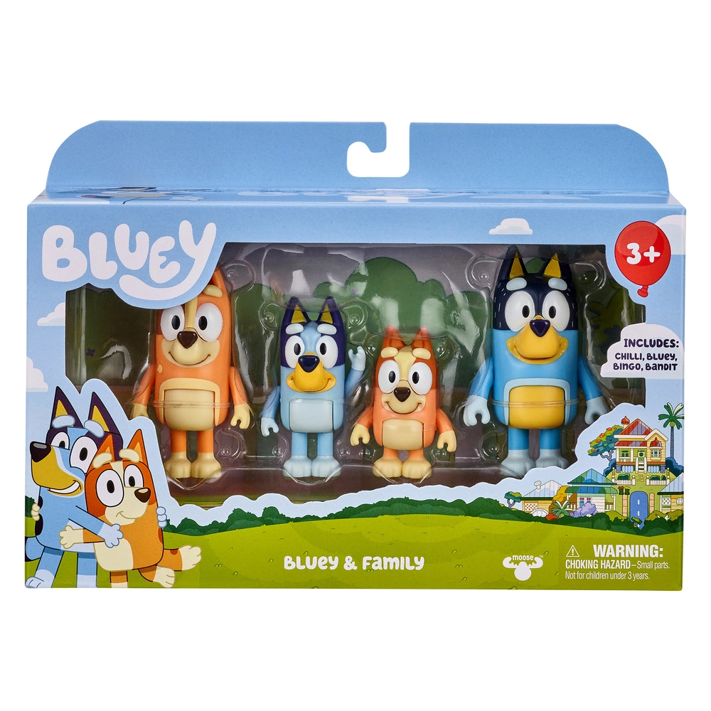 Bluey, 4 Pk. Figurer, Bluey Familien
