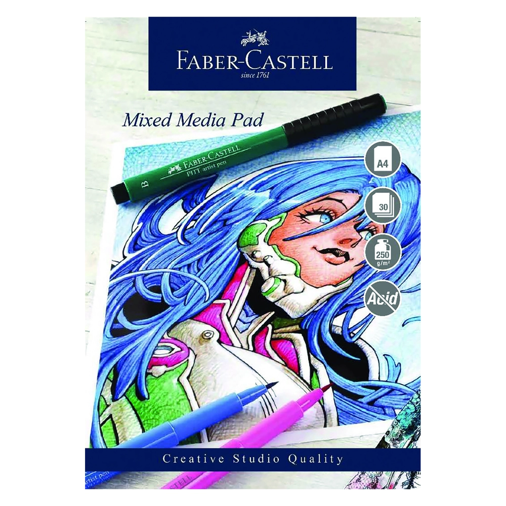 Akvarel blok Faber-Castell mixed A4 250g syrefri 30ark