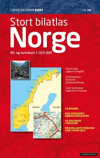 Stort bilatlas Norge 2021 : bil- og turistkart