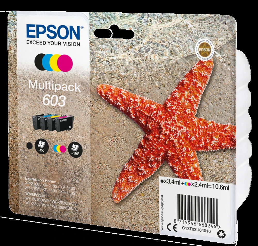 Epson 603 multipack 4 colours ink cartridge printerpatron