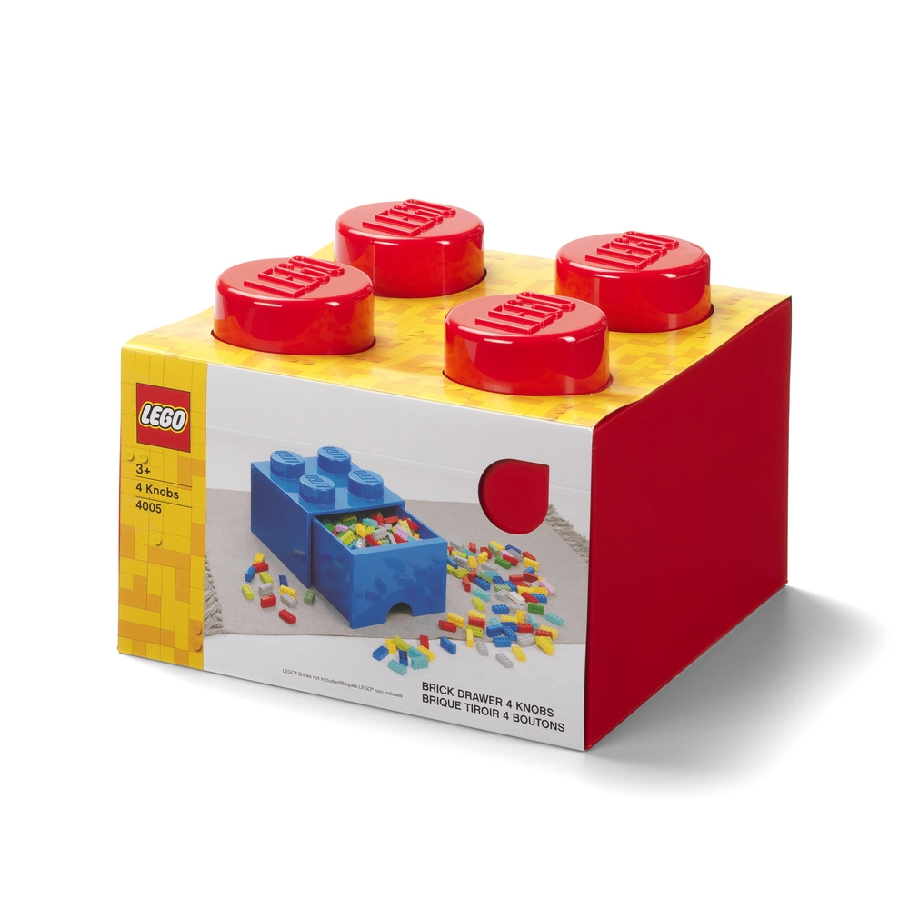 LEGO opbevaringskasse med skuffe 4 rød