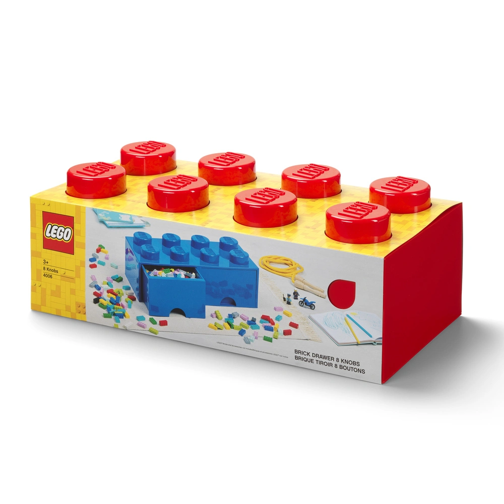 LEGO opbevaringskasse med skuffe 8 rød