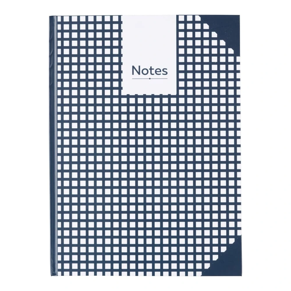 Notesbog A4 linjeret tern mørkeblå/hvid 80 sider