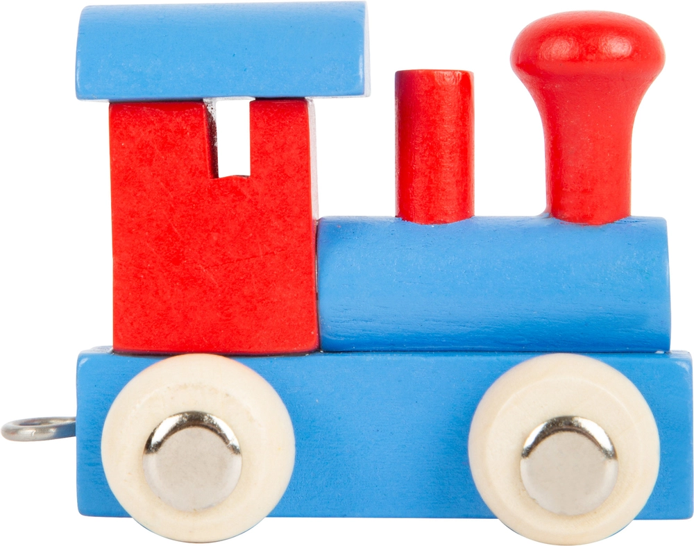 Billede af Navne lokomotiv i træ rød/blå